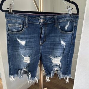 Longer Cello Dark Blue Denim Jean shorts size 9